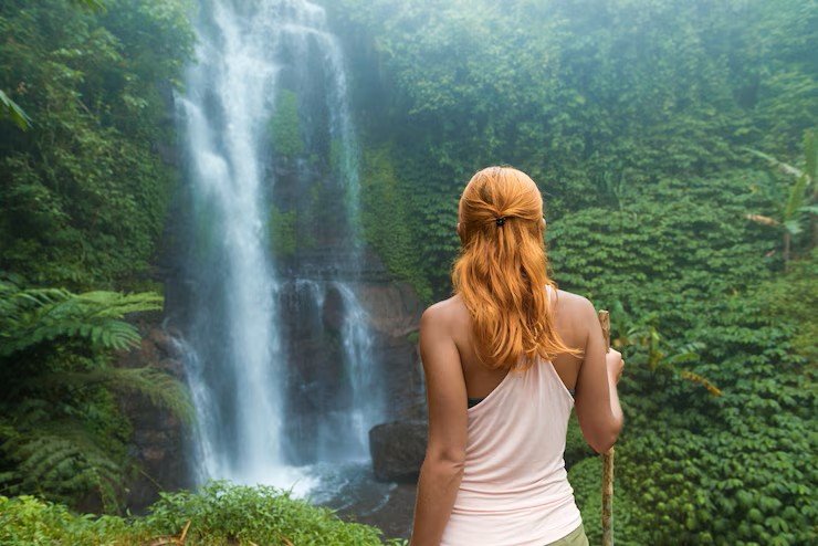 Tourists at the falls